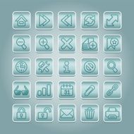 Metallic web icons set