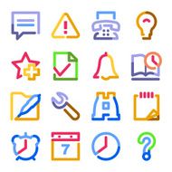 Organizer web icons Color contour series