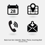 Basic Icon Set Calendar Maps Phone Incoming Mail N3