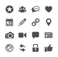 social network communication icon set vector eps10
