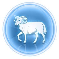 Aries zodiac icon isolated on white background