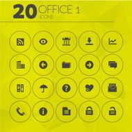 Simple Yellow Thin Office 1 Icons