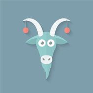 Funny Goat in Flat Style