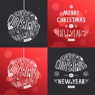 Vector christmas greeting card set N2