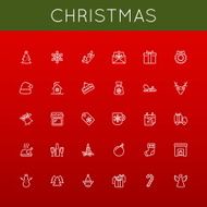 Vector Christmas Line Icons