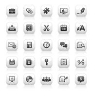 White Button Icons Set N9