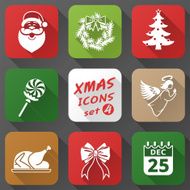 Set of christmas icons in flat style