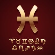 Golden Zodiac Symbol Icons N2