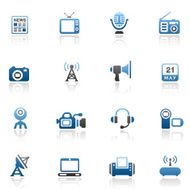 Blue Communication Icon Set