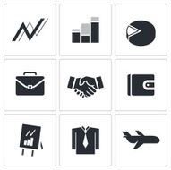 business icons set on white background