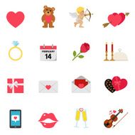 Flat Valentine's Day Icons N2