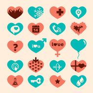 Heart icon set