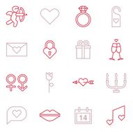 Valentines Icons - Line Color Series