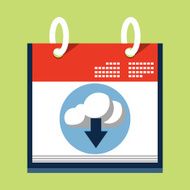 Cloud Download Icon on Calendar