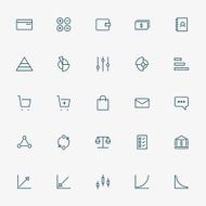 5x5 business and graph line icons