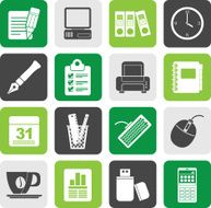 Silhouette Business and office equipment icons N2