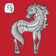 Chinese Zodiac Animal astrological sign horse N2