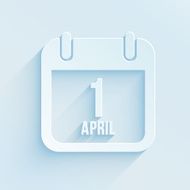 Vector calendar apps icon for 1 april Fool&#039;s day