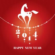 new year card with horse N3