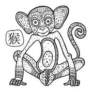 Chinese Zodiac Animal astrological sign monkey N3