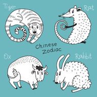 Set of the Chinese zodiac signs N5