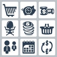 Vector isolated money icons set