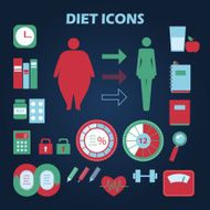 Set of vector diet icons