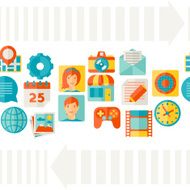 Seamless pattern with web and mobile icons N4
