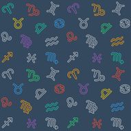 Abstract seamless background with Zodiac signs N2