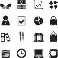 Silhouette Business and office icons N13