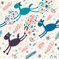 Cute pattern with horses for the new year 2014 N3