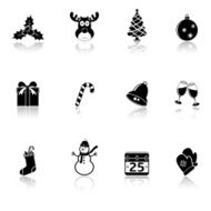 Christmas icons with reflection