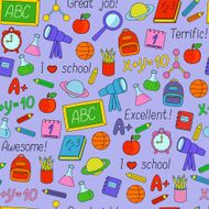 Back To School seamless pattern N2