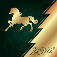 Background with horse silhouette and Christmas tree N10