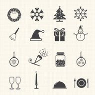 Christmas Winter icons set N4