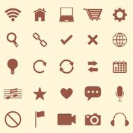 Web color icons on brown background