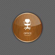 Office wood application icons vector