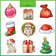 Candy cartoon icons set for Christmas and New Year
