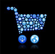 Shopping Cart royalty-free vector Social Networking and Internet Icon Set