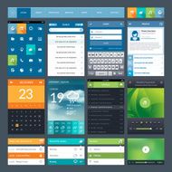 Flat design ui elements for mobile app and web