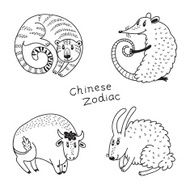 Set of the Chinese zodiac signs N6