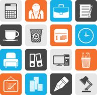 Silhouette Business and office icons N15