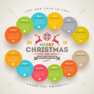 Calendar 2015 with Christmas type design N2