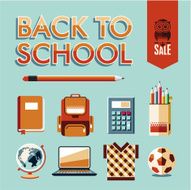 Back to school School icons set