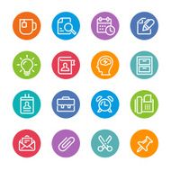 Office Work Icons - Circle Line Series