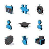 blue 3D icon set 05