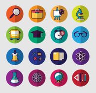 School colorful icon set N3