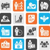 Silhouette Human resource and employment icons