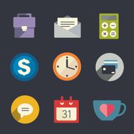 Flat icon set Business