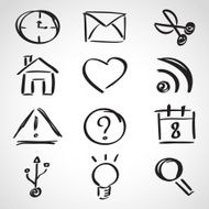 Ink style sketch set - web icons N2